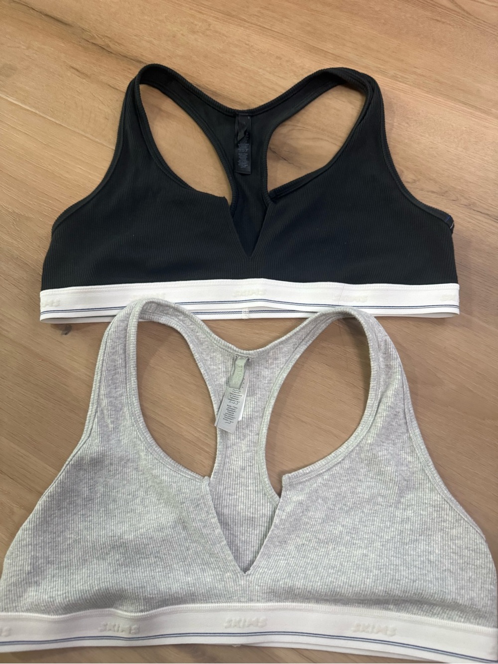 SKIMS Cotton Rib Split Neck Bralette